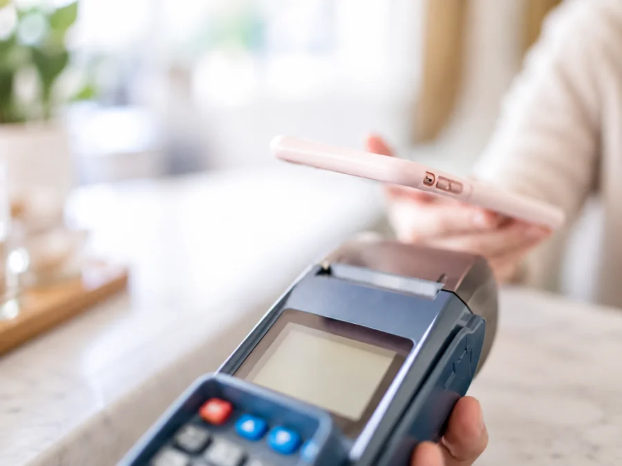 Akıllı telefon ile POS cihazında temassız ödeme.