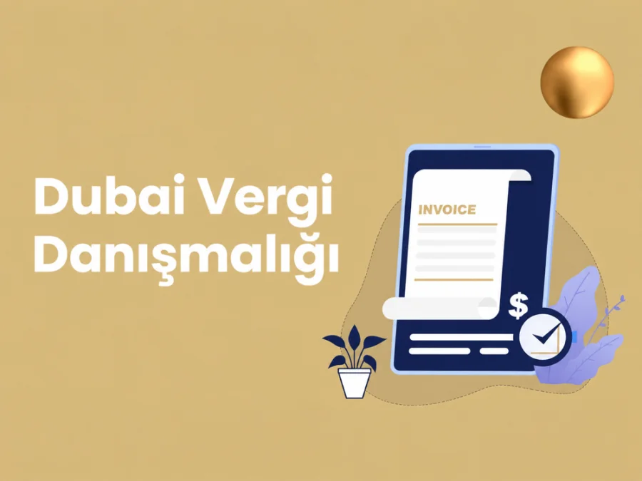 Illustration of a digital invoice and approval mark representing Dubai tax consultancy.